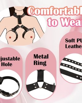 BJMY BDSM Toys Breast Sex Bondage Restraints Set, BDSM Set with Neck & Breast Restraint, Adjustable Bondage Gear & Accessories Sex Toys for Women Couples