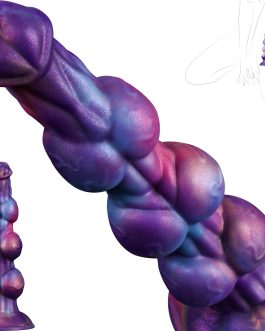7″ Monster Knot Dildo, Fantasy Thick Knotted Silicone Dildo with Strong Suction Cup for G-Spot & Prostate Stimulation, Anal Training Butt Plug Adult Sex Toy for Beginner Men & Women – Mixed Blue