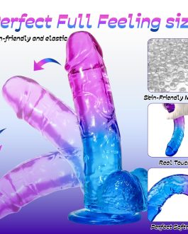 7.8” Realistic Dildo for Women & Couples, Dual Density Silicone G-Spot Toy with Strong Suction Cup, Soft Skin-Like Waterproof Design for Solo Play, Shower & Bedroom
