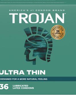 Trojan Ultra Thin Latex Lubricated Condoms for Men, Thin Condoms for a More Natural Feeling, Premium Latex to Help Reduce Risk of Pregnancy and Sexually Transmitted Infections (STIs), 36 count