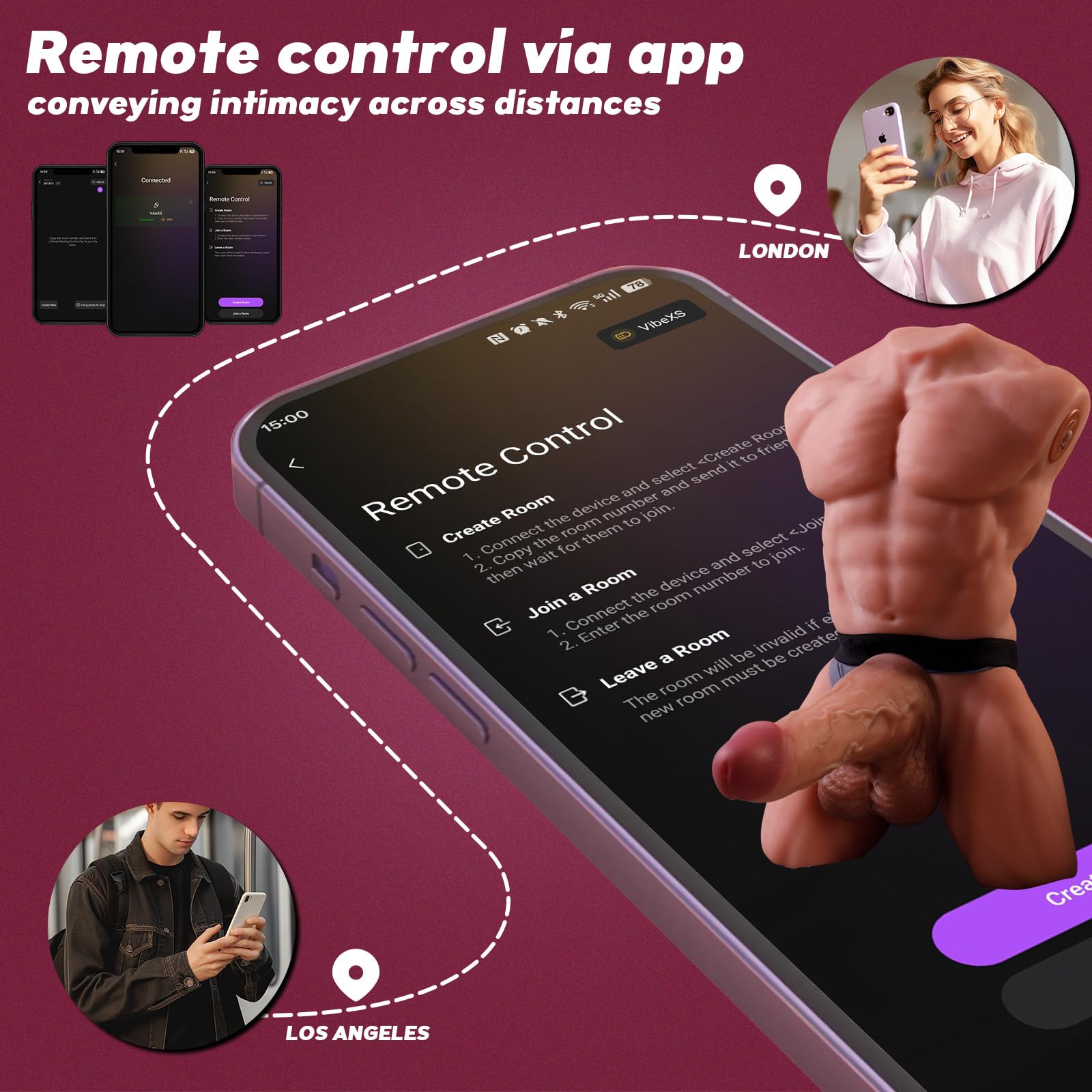 11LB Male Sex Doll with Video Recognition Multifunctional Vibrating Thrusting Dildo for Women,Torso Adult Sex Toy with 2 Pcs Detachable Huge Long Penis & Tight Anal Channel for Gay Couple