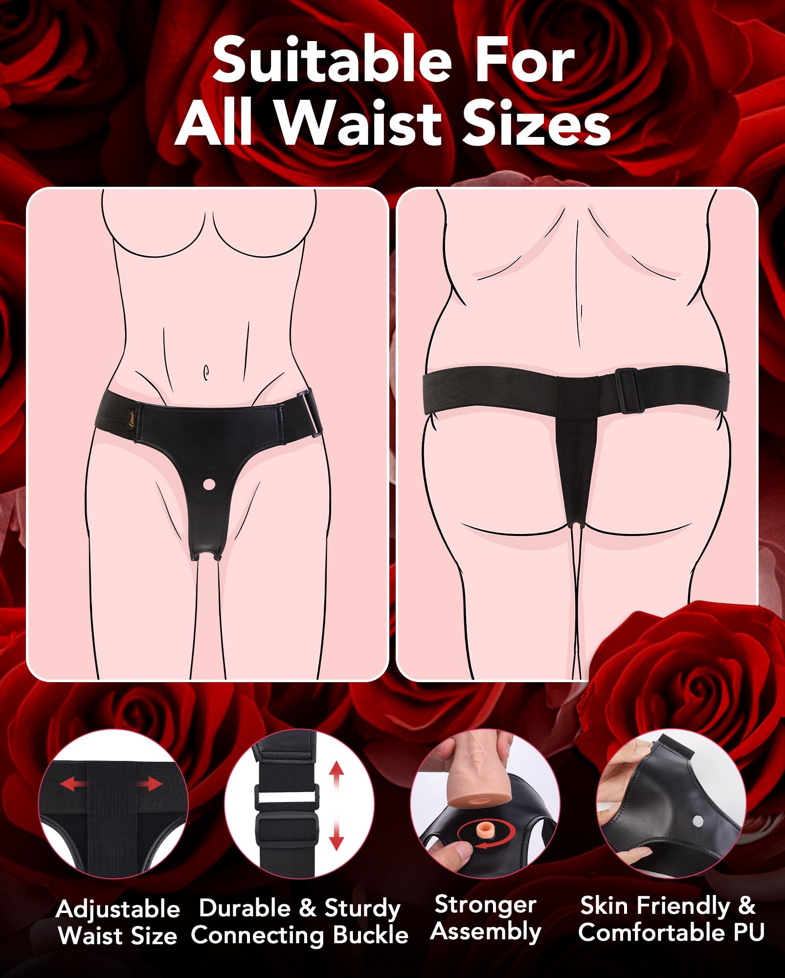 Strap on Dildo Adult Toys - UTIMI Strapon 3 Removable Realistic Silicone Dildos Consoladores Wearable Dildo Pants G-Spot Stimulator Strap on Harness for Women & Lesbian Couples Sex Toys