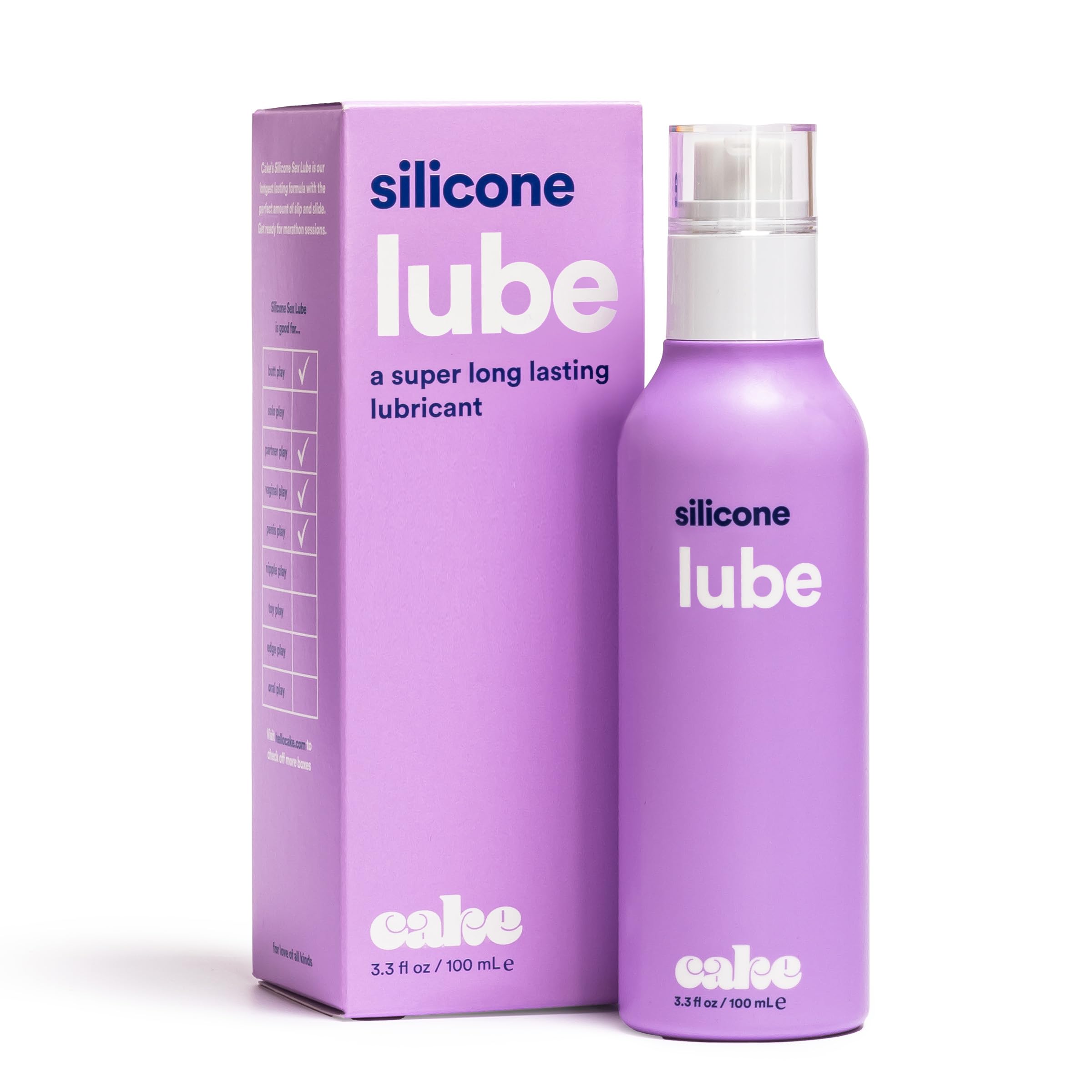 Hello Cake Silicone-Based Lube – Silky Smooth & Ultra Slippery, Long Lasting Premium Personal Lubricant – Water Resistant Lube for Men, Women, and Couples 3.3 fl oz