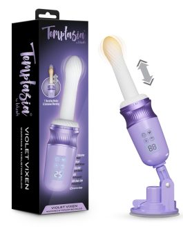 Blush Temptasia Violet Vixen 10.75″ Sex Machine Dildo ~ Thrusting Vibrator w/Suction Cup ~ 7 Thrust & 7 Vibration & Warming Modes ~ G-Spot Clitoral Vaginal Play ~ Luxury Sex Toys for Women Couples