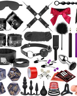 Sex Toys BDSM Restraints Dildo, 36Pcs Kit Bondage Gear and Accessories for Adult Women and Couples (Blcak)