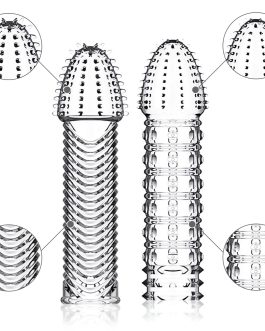 4 Pack Reusable Penis Sleeves Penis Extender Enlarger Cock Condoms for Men