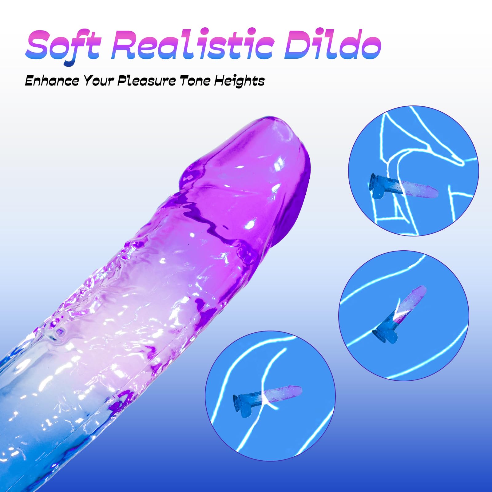 7.8” Realistic Dildo for Women & Couples, Dual Density Silicone G-Spot Toy with Strong Suction Cup, Soft Skin-Like Waterproof Design for Solo Play, Shower & Bedroom