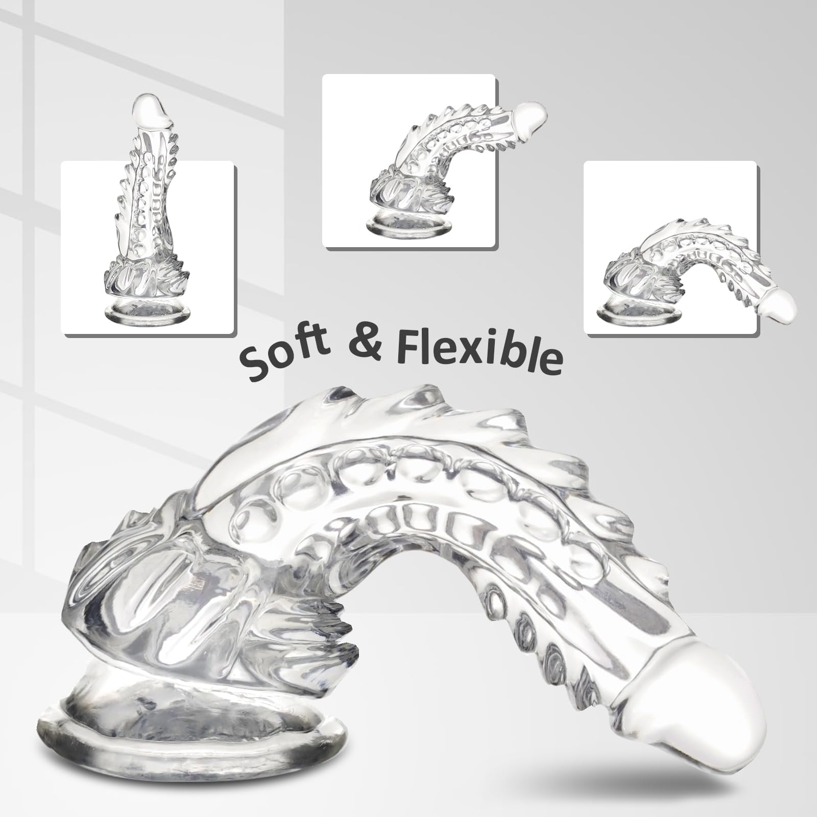 Wdrssfys Dragon Dildo,6.7 Inch Clear Dildo with Suction Cup for Hand-Free Play,Fantasy Dildo Adult Toys for Beginner Women and Couple
