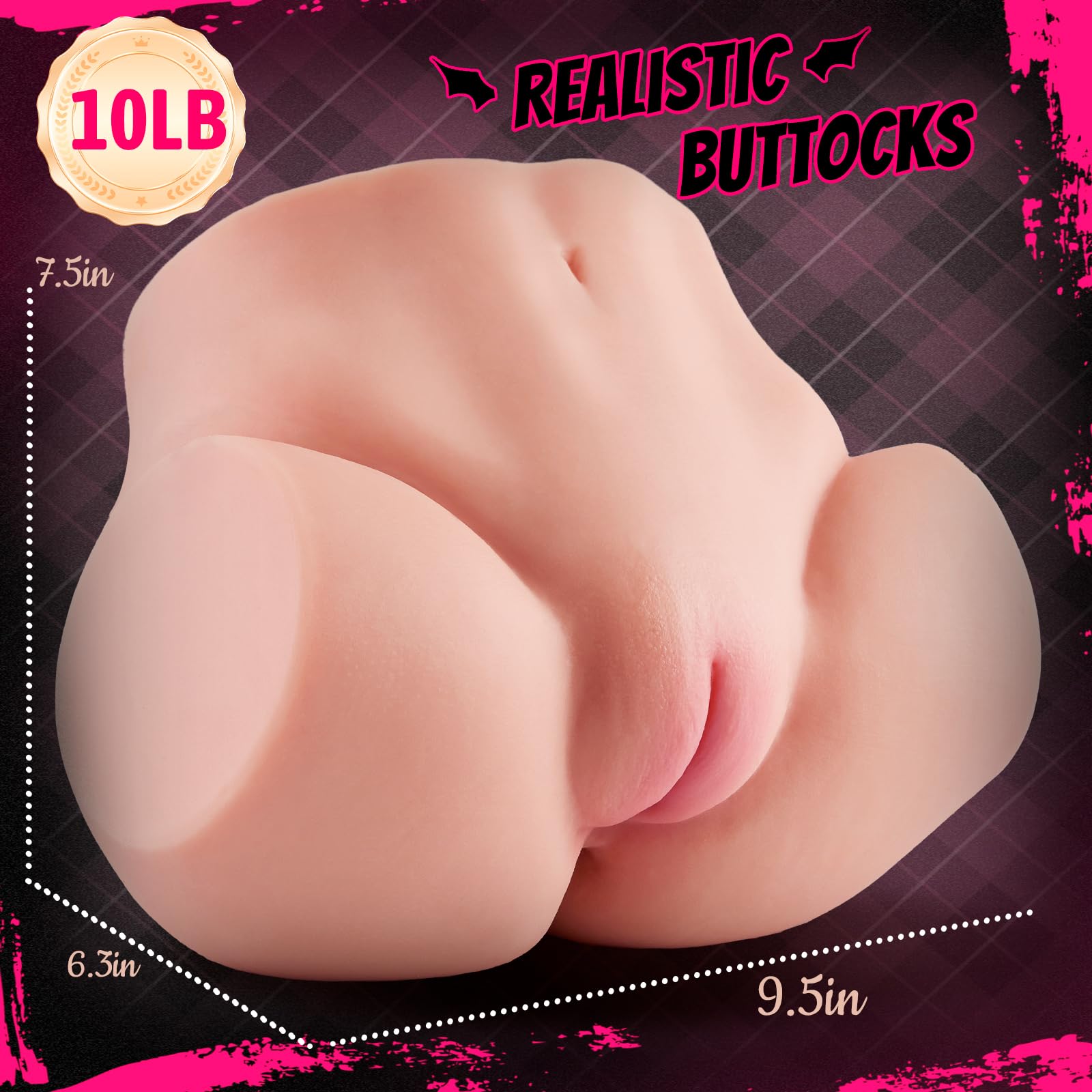 10LB Sex Doll Male Sex Toys, 12 Sucking & 12 Vibrating Electric Penis Pump,Realistic Male Masturbator with Plump Labia,Sex Dolls for Men Silicone Pocket Pussy with 3D Vaginal Channel Adult Sex Toys