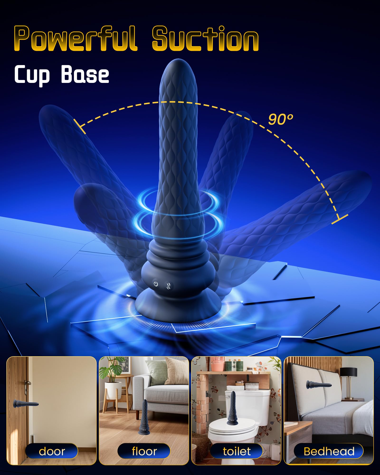 Beisar 3 in 1 Prostate Massager Anal Vibrator - Powered Vibrating Butt Plug Male Sex Toys for Men with 9 Wave Wriggling Modes, Anal Dildo Plug Adult G, P-Spot Vibrator Remote Control Fetish Jewelry
