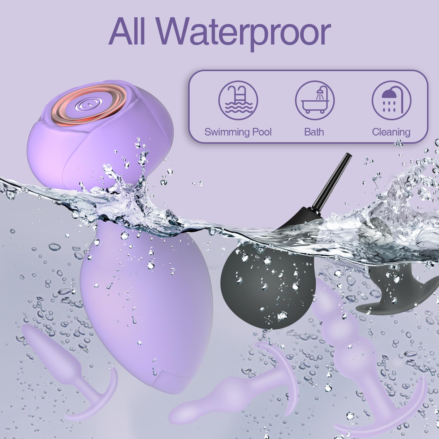 Sex Toys Butt Anal Plug - 6 Pack Training Kit Set Silicone Vibrating Butt Plug with Remote Control Adult Toys for Women, Men, Couple and Beginners (Purple)