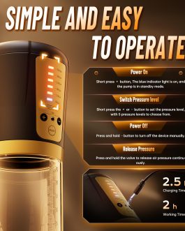 Male Penis Pump Sex Toys, Automatic Enlargers & Extend Pump for Men with 5 Training Modes, Adult Toys for Men Electric Penis Entender Erection Pumps, Sex Toys – Pumps & Enlargers (6 Cock Rings)