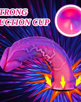 Liquid Silicone Realistic Anal Dildo Soft with Strong Suction Cup for Beginners, 8 Inch G Spot Dildo for Women Men, Lifelike Penis Pink Colorful Funny Dildo Men Adult Sex Toys for Couples Lesbians