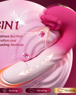 Amoochoo Sex Toys for Women, 3-in-1 Sucking Thrusting G Spot Vibrator Dildo