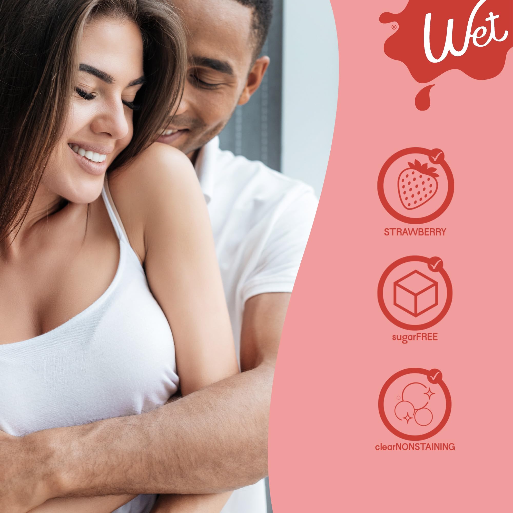Wet Sexy Strawberry Premium Flavored Edible Lube for Men, Women and Couples | Long-Lasting, Condom Safe, Sugar Free, 3 fl oz