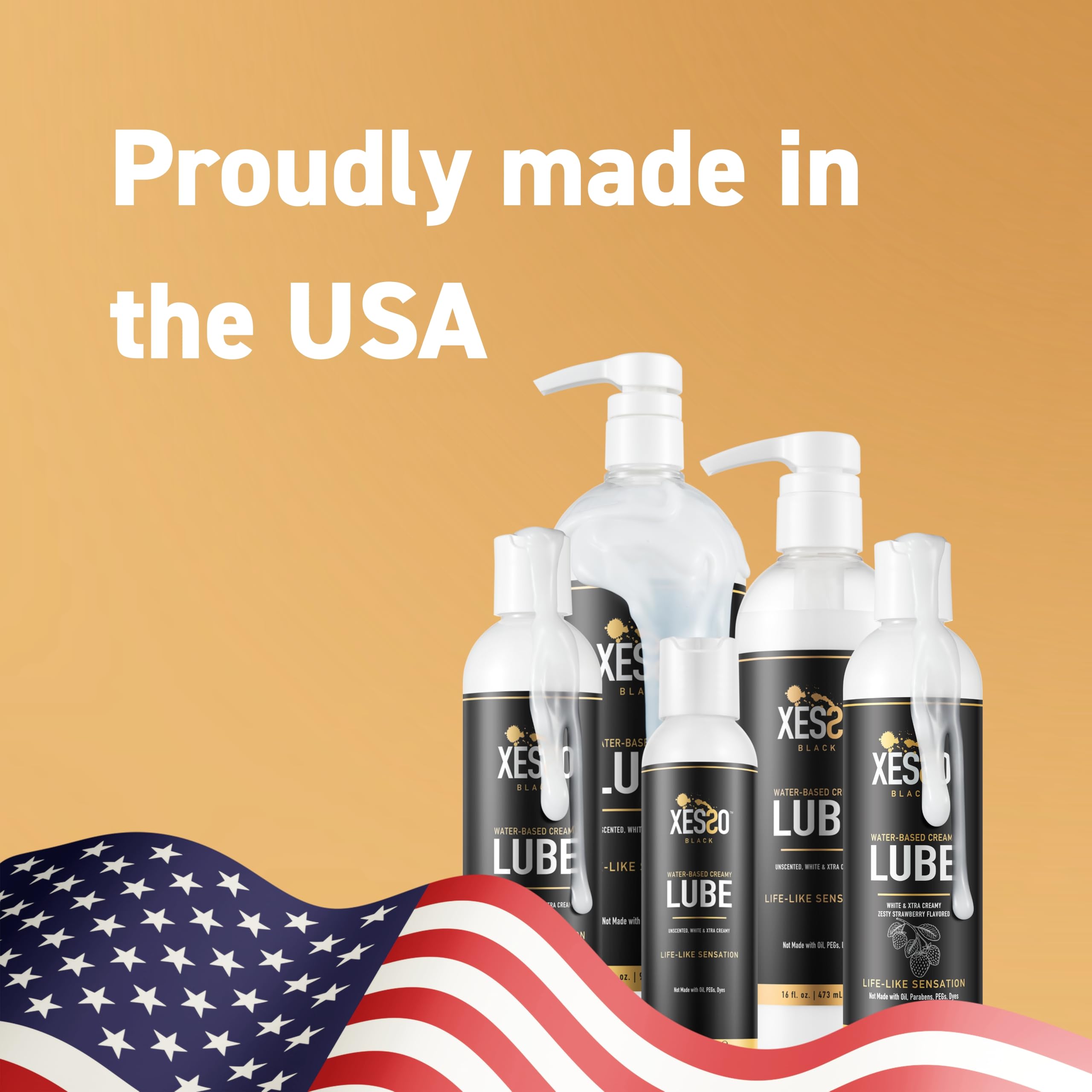 XESSO Cum Lube, White Creamy Water-Based Lubricant 4 fl oz, Unscented Hypoallergenic Thick Gel for Women, Men & Couples. Made in US & Discreet Package. Package May Vary