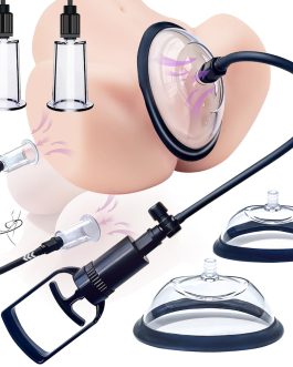 Clitoral and Nipple Pump Sex Toys, Vacuum Pumps, Pleasure Increasing Tools, Adult Sexual Pleasure Tools, Double Nipple Suckers, Clitoral Stimulator Includes 4 Suckers, BDSM Adult Sex Toy,Orgasm Tools
