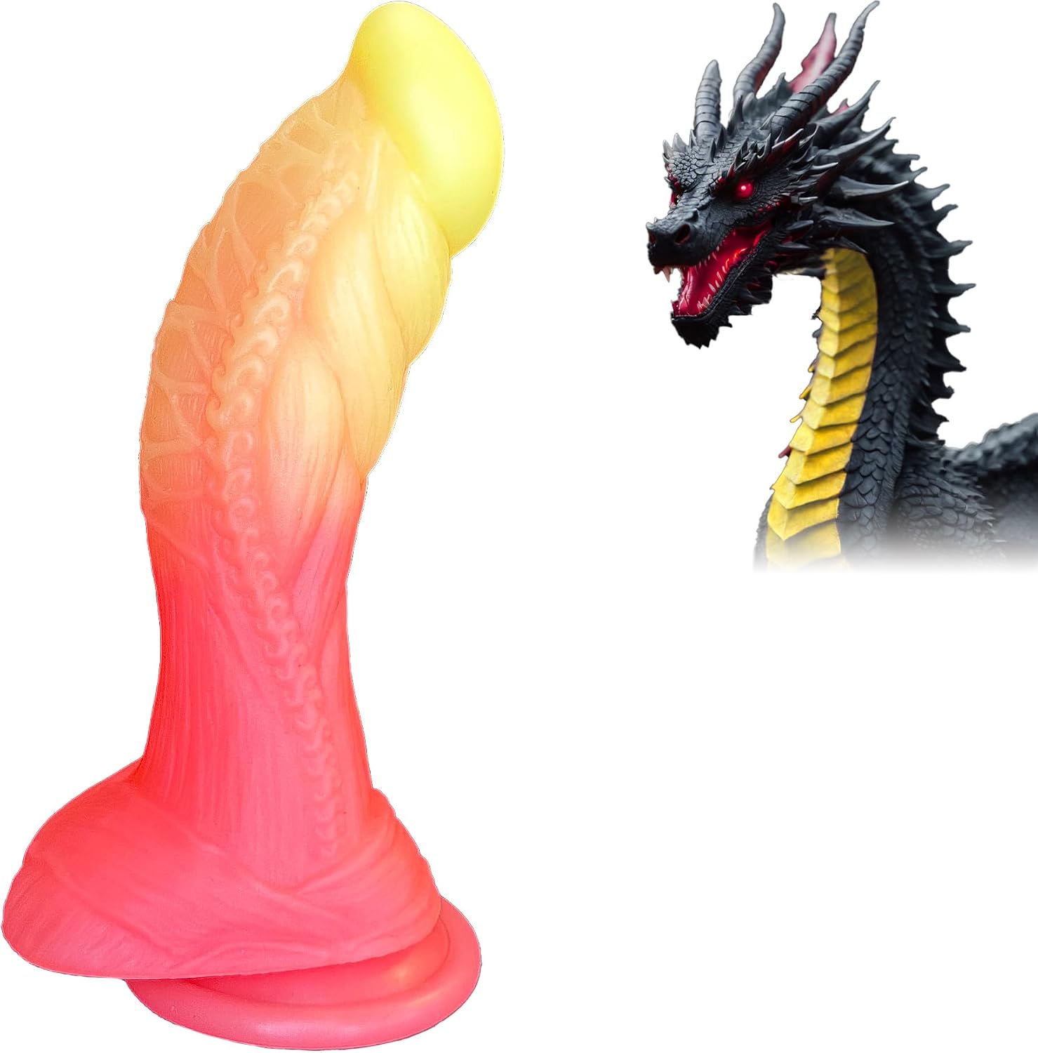 7.2" Fantasy Monster Dildo with Knot U & G-spot Dragon Dildo with Suction Cup, Long Anal Plug Adult Sex Toys & Games for Women Men Couples (DrakoPod)