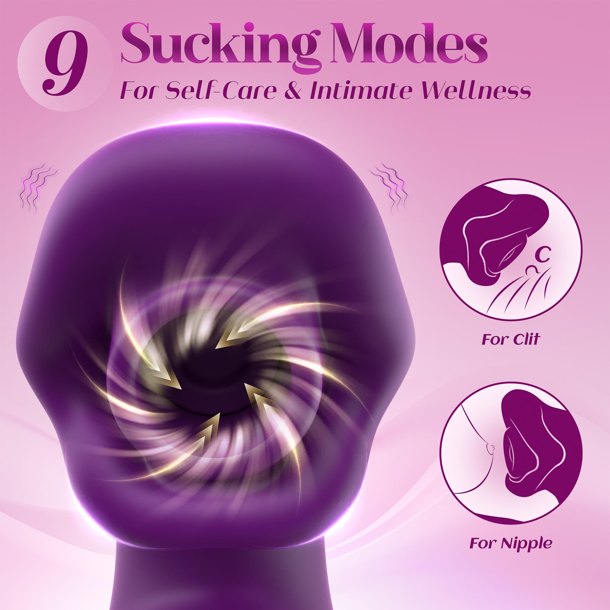 Toendi Sucking Vibrator Adult Sex Toy, Nipple Clit Sucker & Thrusting Dildo