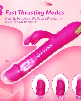 SUPOLA Thrusting Dildo Vibrators Sex Toys for Women – Dildos Adult Toys G Spot Rabbit Vibrator with 3 Thrust and 10 Vibrate Modes, Silicone Clitoral Stimulator Sex Toy for Solo and Couples Pleasure
