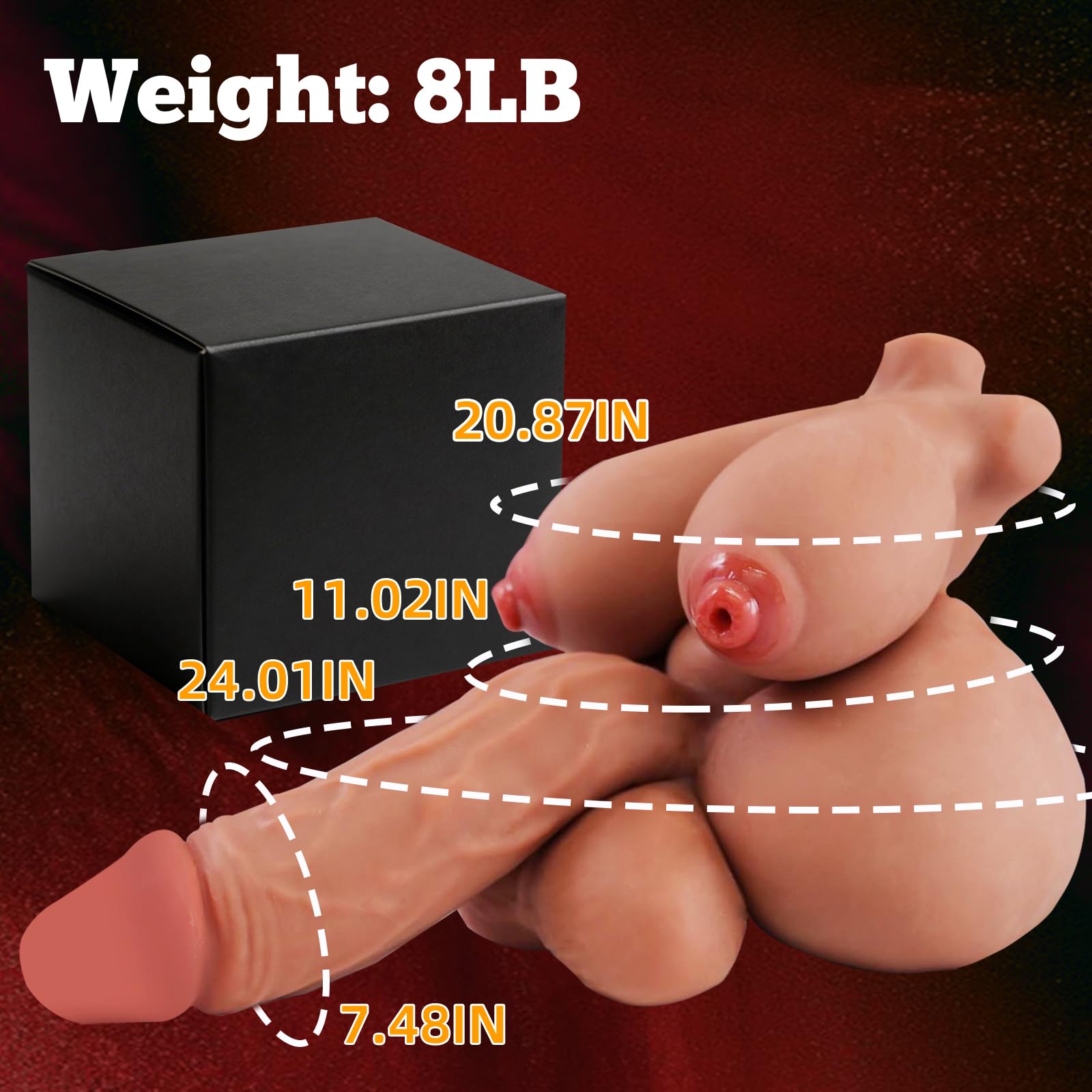 DBAKA Shemale Sex Doll Sex Toys with Penetrable Dildo Nipples, 5 in 1 Trans Sex Doll Male Masturbator, Unisex Love Doll Transsexual Torso Toy with Huge Dildo for Gay Couple