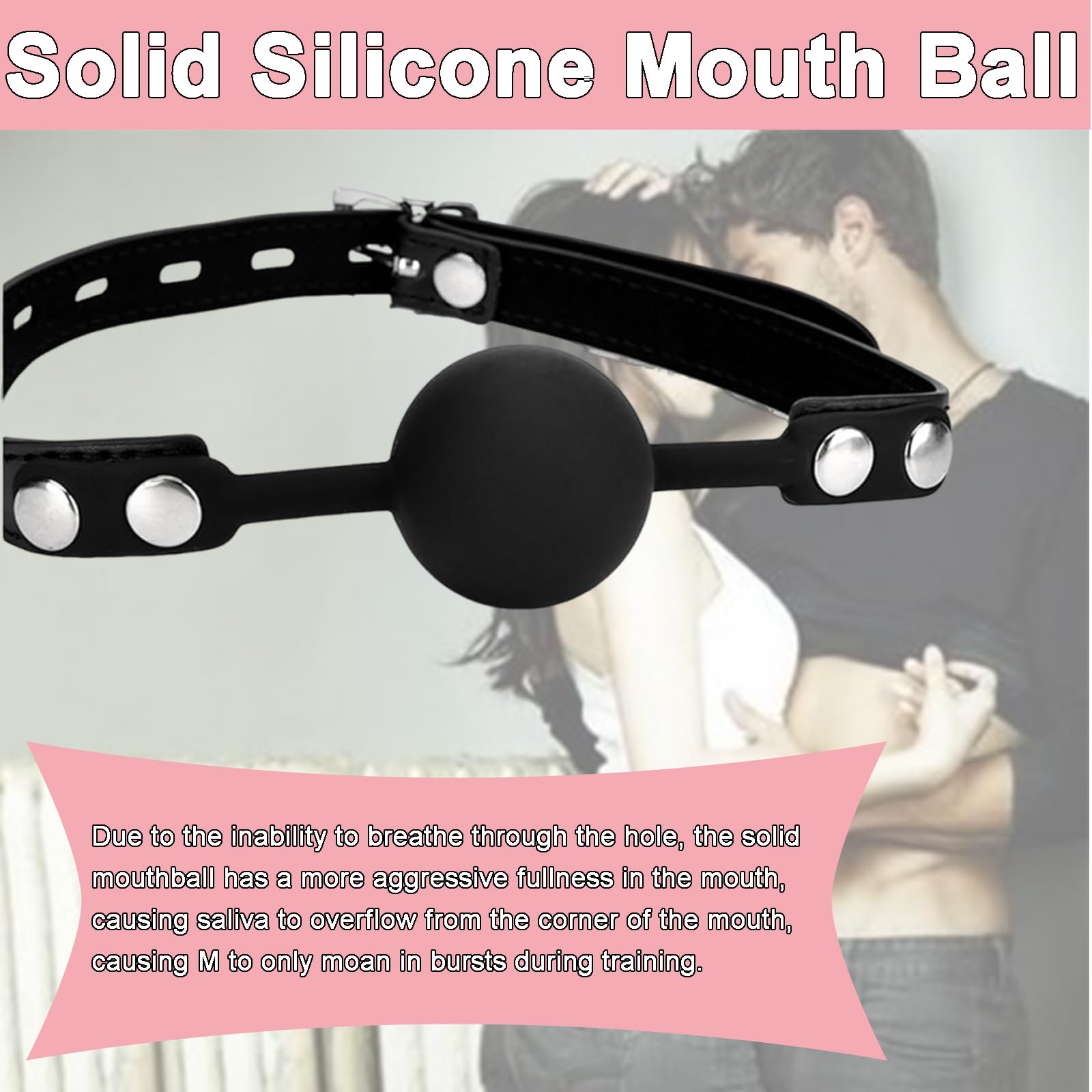 Leather Restraints Ball Mouth Plug Silicone Bondage Ball Gag for Sex