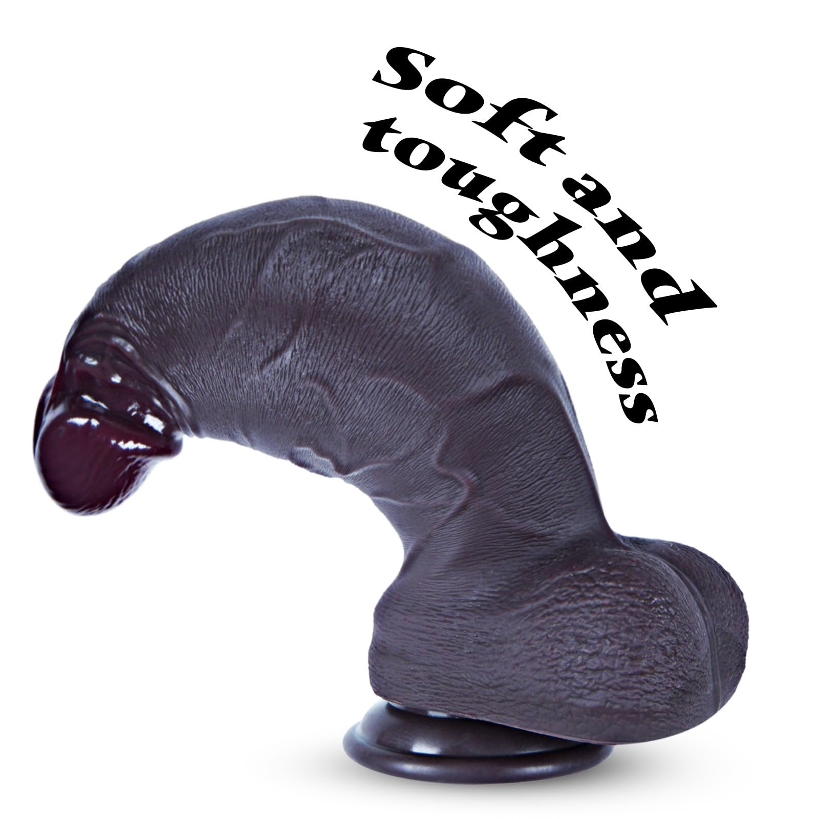 8.2" Realistic Large Black Dildo, 2.8" Thick Dual Density Silicone Dildo with Lifelike Texture,Suction Cup,Wide Big Adult Toy for G-Spot and Anal Prostate Stimulation,Suitable for Men and Women