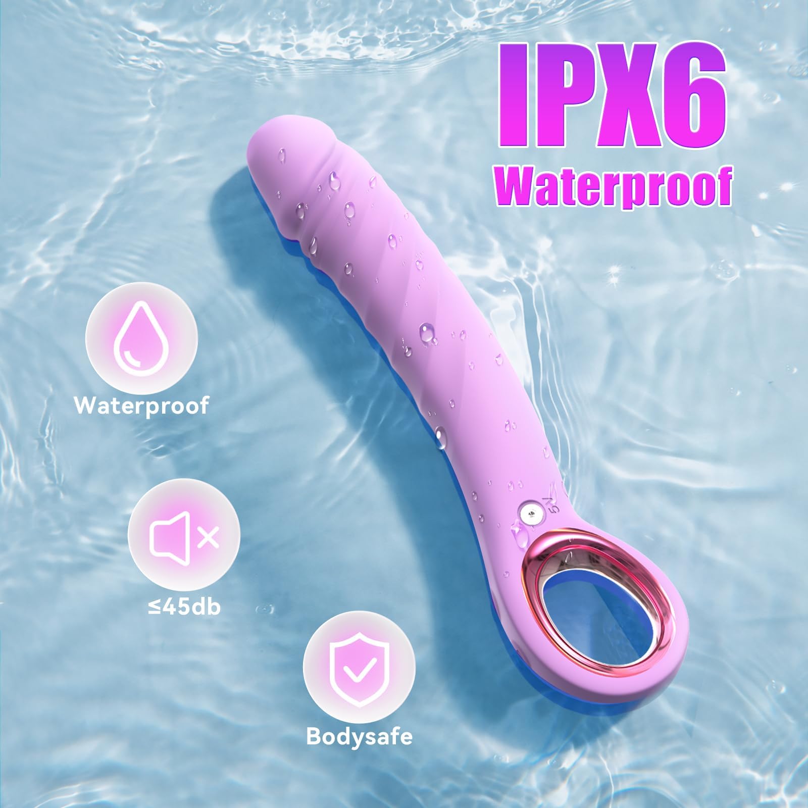 KFAKA Thrusting Vibrator Dildo, 7 Pulsation & 7 Vibration Modes Sex Toy, Rechargeable Silicone G-Spot Adult Toys with Handle Ring, 8.3" Waterproof Realistic Dildos for Women, Men & Couples (Purple)