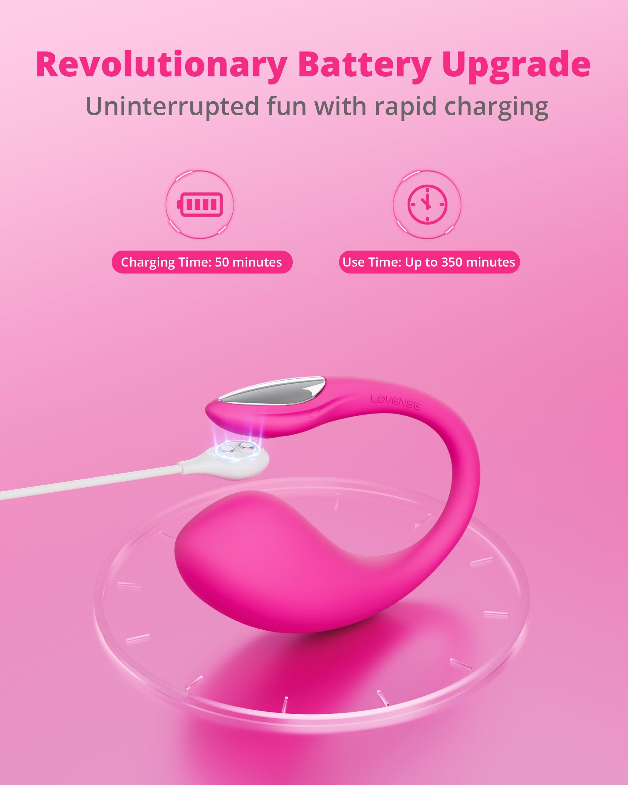 LOVENSE Lush 4 G spot Vibrator Couples Sex Toys, Powerful Wearable Egg Vibrators APP Remote Control Long Distance Adult Sex Toys & Games with LED Light, IPX7 Waterproof, Discreet, Rose