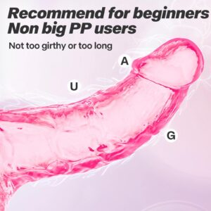 Realistic Anal Dildo, 6.7 Inch Soft Pink Dildo with Strong Suction Cup for Beginners, G-Spot Stimulator for Women & Men, Lifelike Penis Adult Sex Toy for Couples & Lesbians