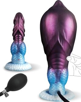 Monster Dildo Inflatable Fantasy Dildo with Adjustable Thickness, Huge Horse Dildos Inflatable Butt Plug Thick Anal Dildos with Strong Suction Cup, Adult Toys for Women Men