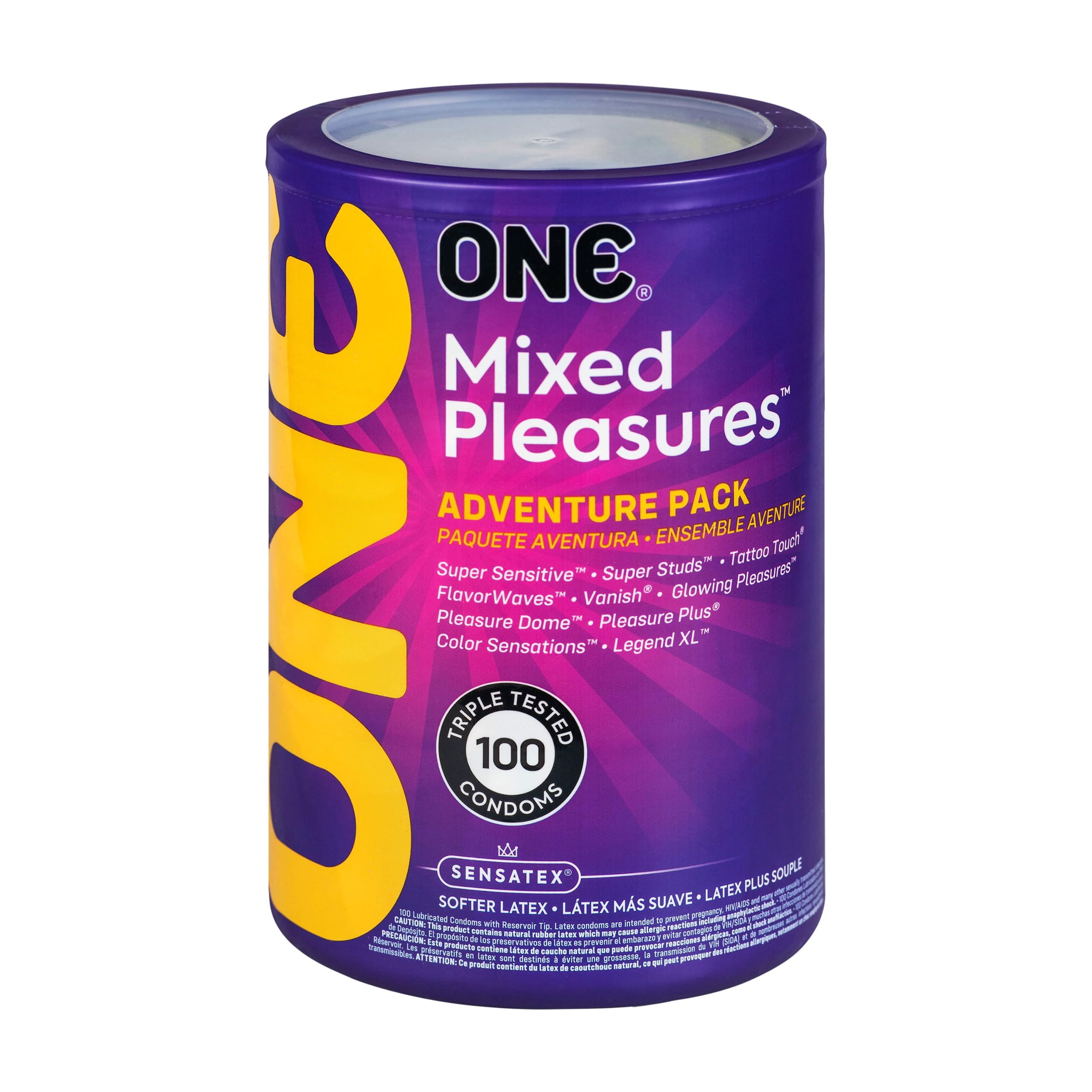 ONE® Condoms Mixed Pleasures | Variety Latex Condom Pack 100 Pack