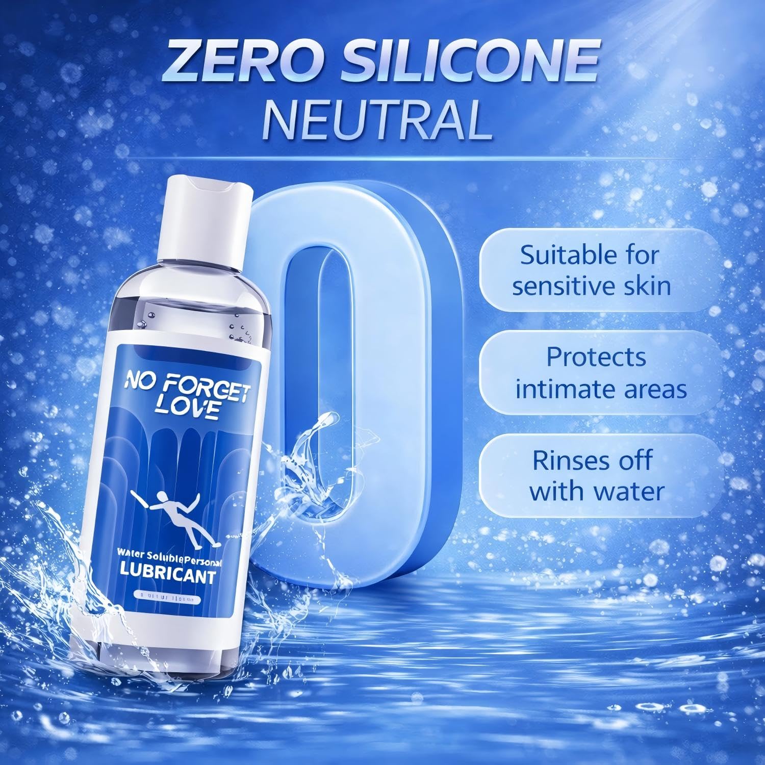 Water-Based Personal Lubricant for Men & Women | Smooth, Long-Lasting & Non-Sticky Intimate Gel | Condom Safe, Toy Compatible, Easy to Clean, Gentle & Moisturizing Formula for Sensitive Skin & Couples