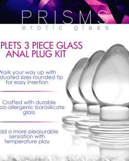 Triplets 3 Piece Clear Glass Anal Plug Training Kit
