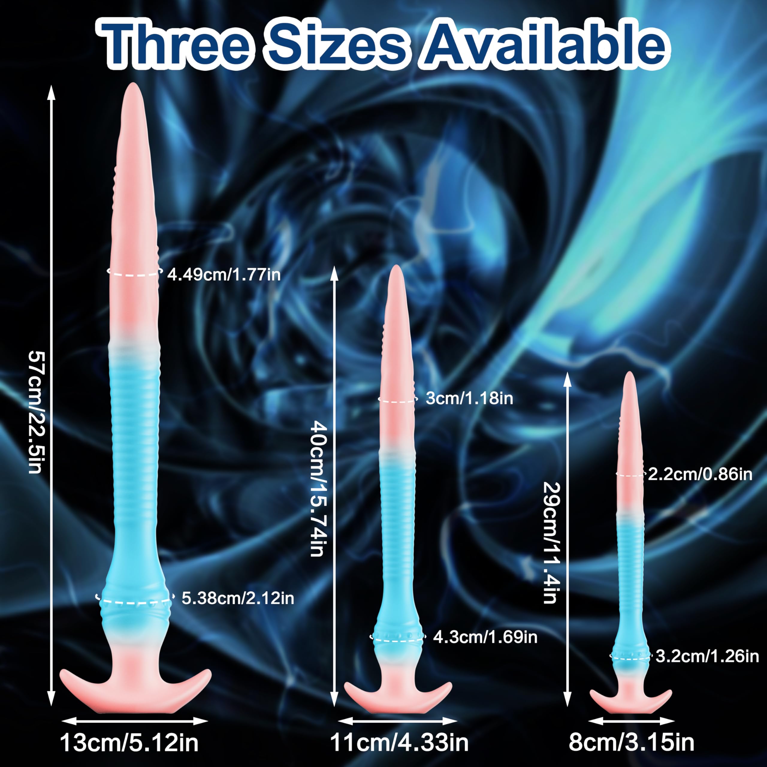 Anal Toys Anal Dildo Long Dildo,11.4 inch Fantasy Dildos for Prostate Massager & Anal Training,Luminous Monster Dildos with Knot, Silicone Thin Dildo Adult Sex Toys & Games for Women Men Beginner