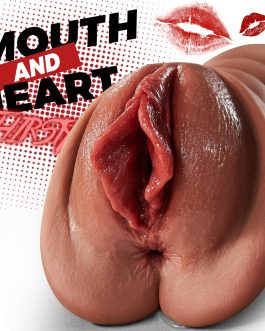 Realistic Pocket Pussy Male Masturbator, Thick Labia Pussy Masturbators Sex Toy with 5D Deep Vagina and Tight Anus, Lifelike Blowjob Male Stroker Adult Sex Toys for Men Masturbation (Brown)