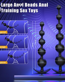 Large Anal Beads Anal Sex Toy – 6 Gradient Size for Depth Anal Training, 2″ Max Diameter & 12.8″ Long, Flexible Silicone Butt Plug & Prostate Massager Sex Toy for Men, Couples