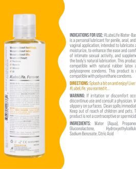 LUBELIFE Water-Based Lube – Personal Lubricant for Men, Women & Couples, Travel Size, Non-Staining, Easy Clean-Up, Toy-Safe, 8 Fl Oz