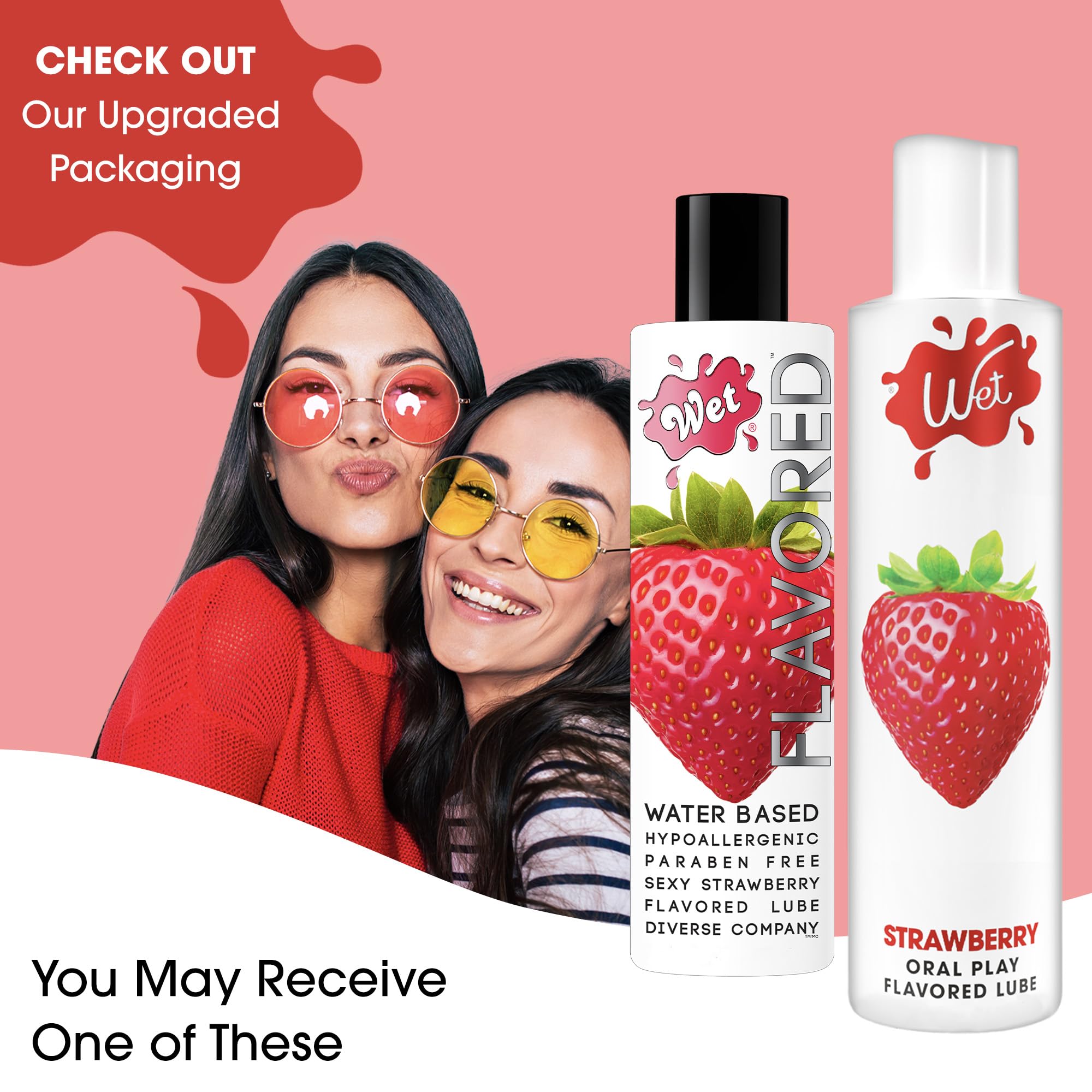 Wet Sexy Strawberry Premium Flavored Edible Lube for Men, Women and Couples | Long-Lasting, Condom Safe, Sugar Free, 3 fl oz
