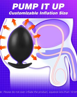 Magnetic Inflatable Butt Plug Large Butt Plug, Huge Buttplug Wearable Inflatable Dildo with Rolling Steel Ball, Anal Trainer Stretcher Silicone Expander with Safe T-Base, Adult Toys for Men Women