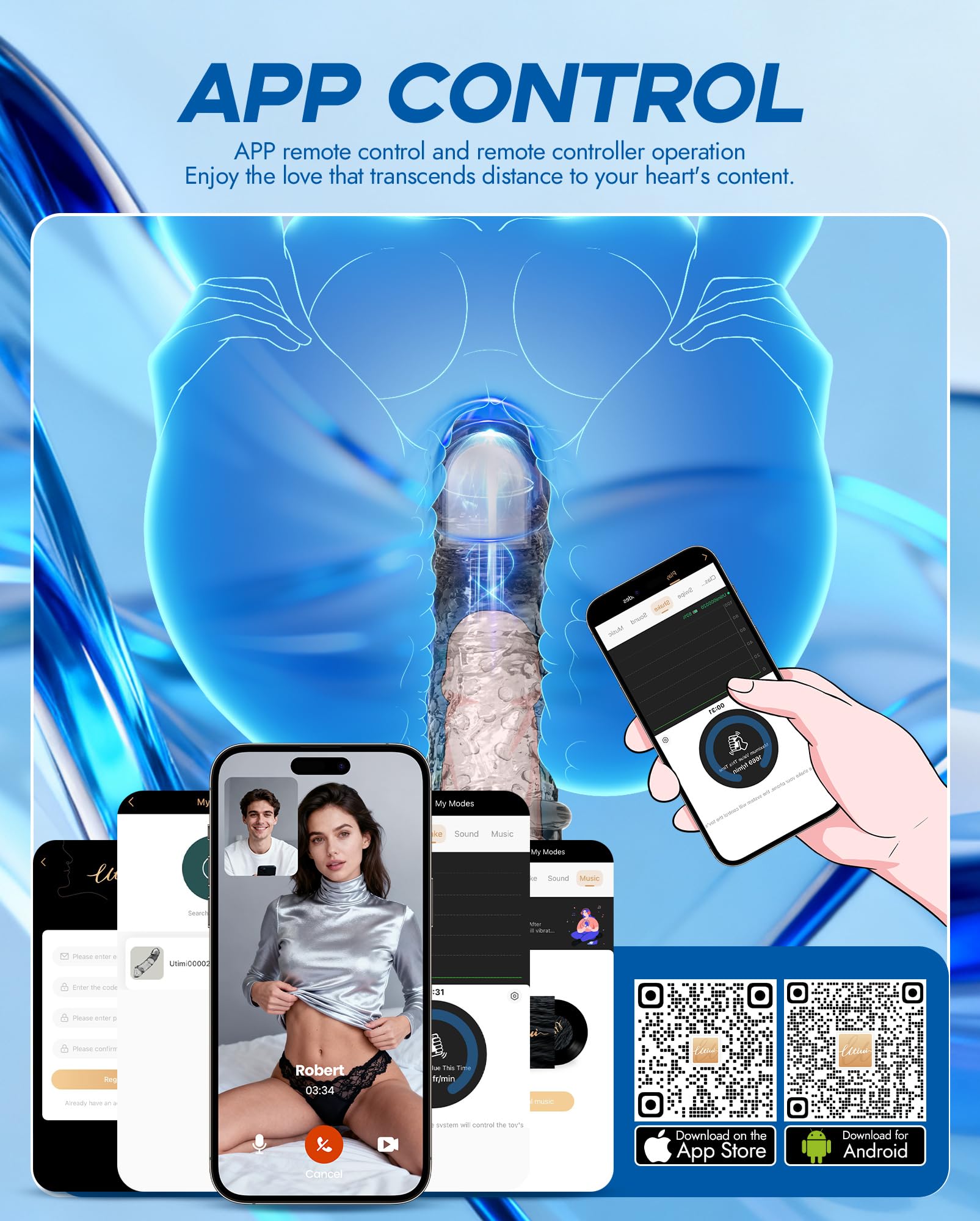 Vibrating Penis Sleeve for Men - 10 Vibration Modes Reusable Extender with 3 Sleeves & 2 Adjustable Rings, App Remote Control Adult Pleasure Toy for Couples, Girth Enhancer & Long Lasting Support