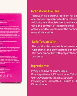 Hello Cake Tush Cush, Silicone and Water-Based Personal Lubricant, Formulated for Anal Use, Hybrid Lube for Men, Women, and Couples, 3.3 fl oz