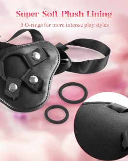 Strap On Dildo Sex Toys: Soft Strap on Harness with 6.75 Inch Curved Liquid Silicone Dildo Adult Toys for Pegging Play, Wearable Strapon Realistic Anal Dildos for Men Lesbian Couple Sex Toys