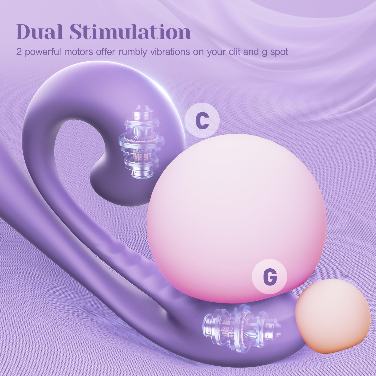 Tracy's Dog Rabbit Vibrator Sex Toys - Clitoral Kissing G Spot Vibrator for Women & Couples, Adult Toy for Dual Stimulation with 10 Vibrations, Flexible & Full Silicone Vibrating Dildo, Junibell