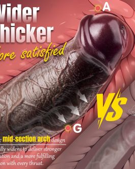 8.5 Inch Realistic Black Dildo, BBC Curve Dildos with Suction Cup for Hands-Free Play, Silicone Big Huge Thick Dildo for G Spot and Anal Play, Adult Sex Toys for Women Men Couples Sexual