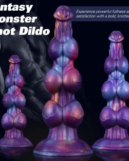 7″ Monster Knot Dildo, Fantasy Thick Knotted Silicone Dildo with Strong Suction Cup for G-Spot & Prostate Stimulation, Anal Training Butt Plug Adult Sex Toy for Beginner Men & Women – Mixed Blue