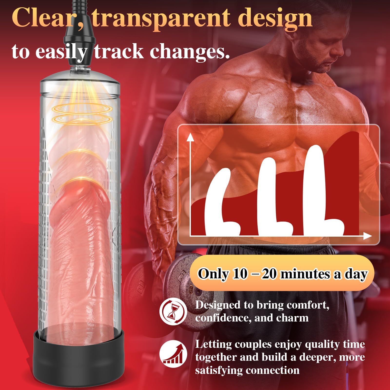 XIABALE Penis Vacuum Pump Pussy Pump Set,Manual Penis Enlarger Enlargement Extend Pump Air Pressure Device, Clitoral Pump Vagina Pumps Sexual Pleasure Suckers Tools for Couples