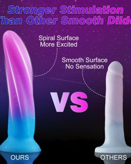 Soft 6-Inch Silicone Dildo with Suction Cup – Slim G-Spot & Prostate Toy for Beginners, Small Fantasy Anal & Butt Plug for Men and Women, Purple Blue