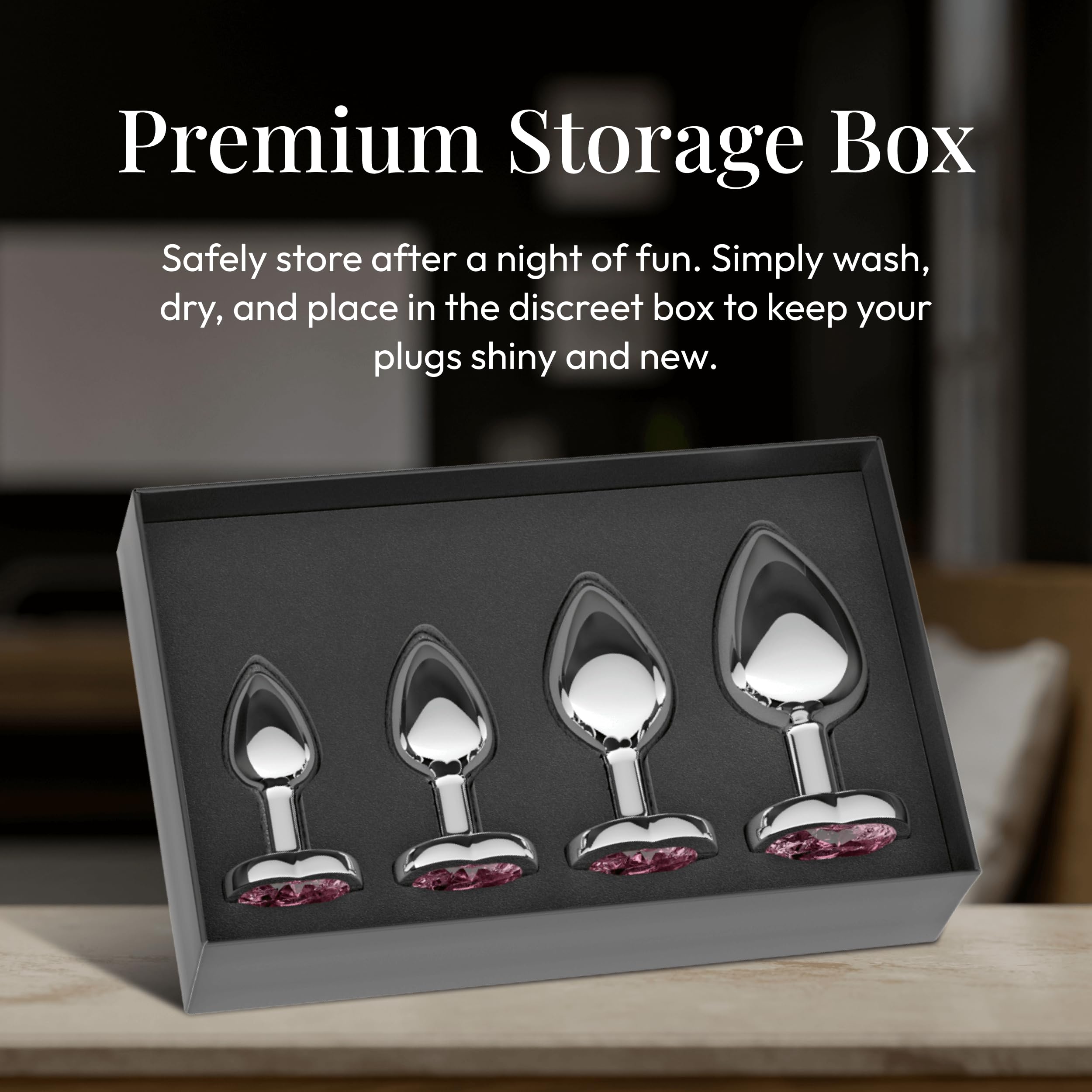 Session Jewel Butt Plug Beginner 4 Piece Set - X-Small, Small, Medium, Large - Wide Base Prevents Slippage - Metal Anal Sex Adult Toy for Men & Women - Pink & Pink - Circle Shaped Charm