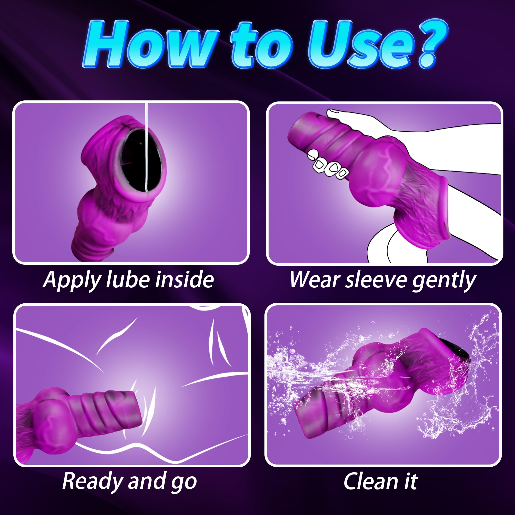 Cock Sleeve Penis Extender Sheath with Cock Ring, Fantasy Knot Penis Sleeve to Enlarge and Prolong, Soft Silicone Wearable Girth Dick Sheaths, Reusable Dragon Enlargers Sex Toys for Men Couples